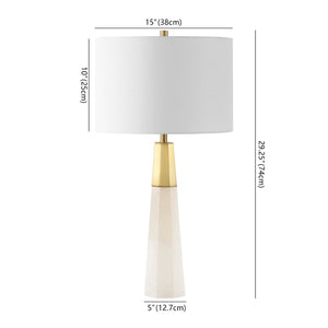 Safavieh TOTO Alabaster Table Lamp: Elegant White & Gold Accent for Modern Interiors, Warm Ambient Glow CTL1041A