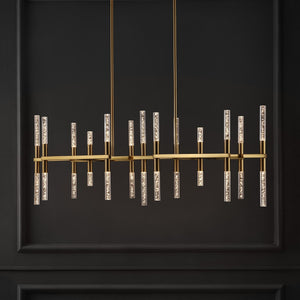 Safavieh Evaria Acrylic Tube Chandelier Gold Metal / Glass / Acrylic CTL1043A