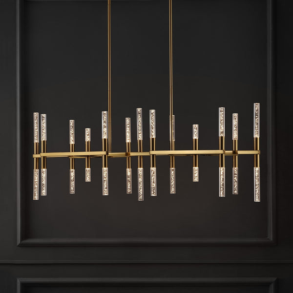 Safavieh Evaria Acrylic Tube Chandelier Gold Metal / Glass / Acrylic CTL1043A