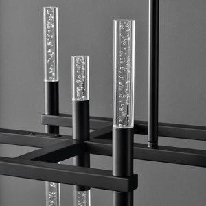 Safavieh Evaria Acrylic Tube Chandelier In Black - Modern Elegance For Stunning Home Decor And Lighting Black 60% Metal,30% Tempered Glass,10% Electrical Ctl1043b