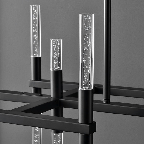 Safavieh Evaria Acrylic Tube Chandelier In Black - Modern Elegance For Stunning Home Decor And Lighting Black 60% Metal,30% Tempered Glass,10% Electrical Ctl1043b