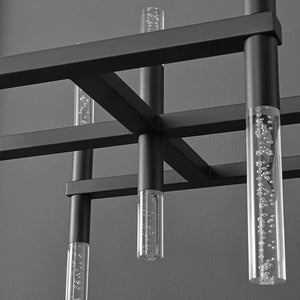 Safavieh Evaria Acrylic Tube Chandelier In Black - Modern Elegance For Stunning Home Decor And Lighting Black 60% Metal,30% Tempered Glass,10% Electrical Ctl1043b