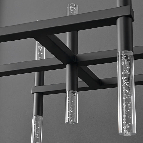 Safavieh Evaria Acrylic Tube Chandelier In Black - Modern Elegance For Stunning Home Decor And Lighting Black 60% Metal,30% Tempered Glass,10% Electrical Ctl1043b