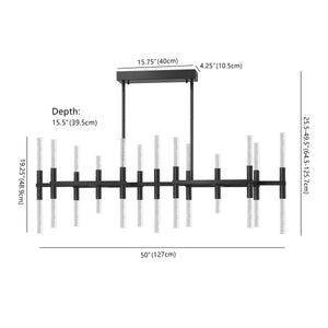 Safavieh Evaria Acrylic Tube Chandelier In Black - Modern Elegance For Stunning Home Decor And Lighting Black 60% Metal,30% Tempered Glass,10% Electrical Ctl1043b