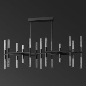 Safavieh Evaria Acrylic Tube Chandelier In Black - Modern Elegance For Stunning Home Decor And Lighting Black 60% Metal,30% Tempered Glass,10% Electrical Ctl1043b