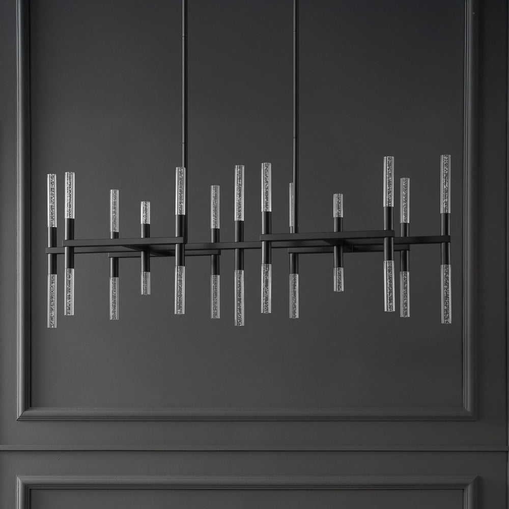 Safavieh Evaria Acrylic Tube Chandelier In Black - Modern Elegance For Stunning Home Decor And Lighting Black 60% Metal,30% Tempered Glass,10% Electrical Ctl1043b