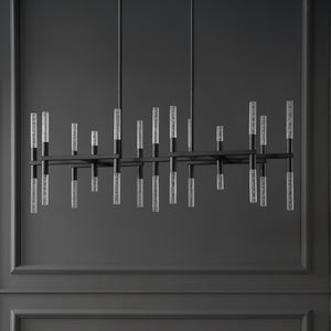 Safavieh Evaria Acrylic Tube Chandelier In Black - Modern Elegance For Stunning Home Decor And Lighting Black 60% Metal,30% Tempered Glass,10% Electrical Ctl1043b