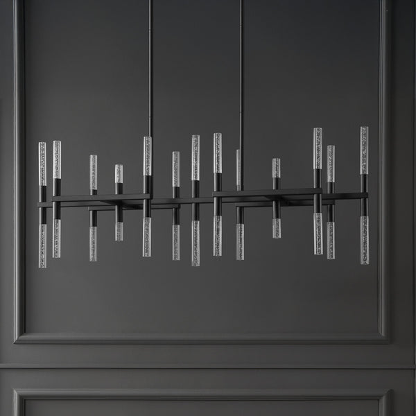 Safavieh Evaria Acrylic Tube Chandelier In Black - Modern Elegance For Stunning Home Decor And Lighting Black 60% Metal,30% Tempered Glass,10% Electrical Ctl1043b