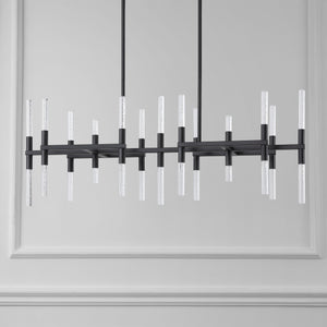 Safavieh Evaria Acrylic Tube Chandelier In Black - Modern Elegance For Stunning Home Decor And Lighting Black 60% Metal,30% Tempered Glass,10% Electrical Ctl1043b