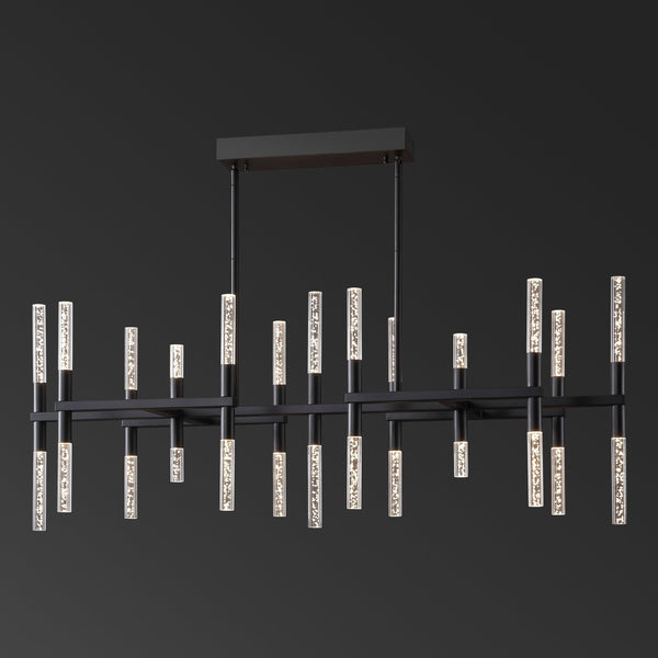 Safavieh Evaria Acrylic Tube Chandelier In Black - Modern Elegance For Stunning Home Decor And Lighting Black 60% Metal,30% Tempered Glass,10% Electrical Ctl1043b