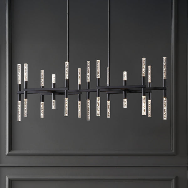 Safavieh Evaria Acrylic Tube Chandelier In Black - Modern Elegance For Stunning Home Decor And Lighting Black 60% Metal,30% Tempered Glass,10% Electrical Ctl1043b