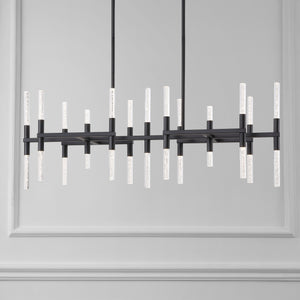 Safavieh Evaria Acrylic Tube Chandelier In Black - Modern Elegance For Stunning Home Decor And Lighting Black 60% Metal,30% Tempered Glass,10% Electrical Ctl1043b