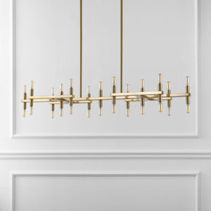 Safavieh HARALD Metal Chandelier in Polished Gold - Slim Architectural Design for Modern Elegance & Style CTL1044A