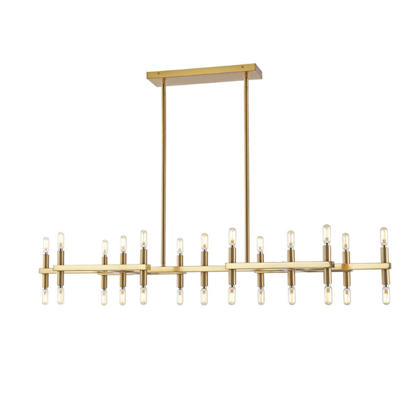Safavieh HARALD Metal Chandelier in Polished Gold - Slim Architectural Design for Modern Elegance & Style CTL1044A