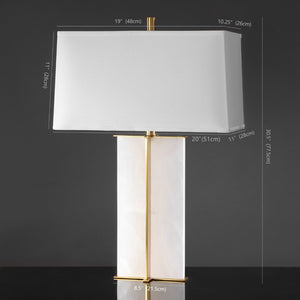 Safavieh Natalee Marble Table Lamp XII23 Gold / White Metal / Marble / Fabric CTL1045A
