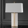 Safavieh Natalee Marble Table Lamp XII23 Gold / White Metal / Marble / Fabric CTL1045A