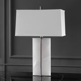 Safavieh Natalee Marble Table Lamp XII23 Black / White Metal / Marble / Fabric CTL1045B