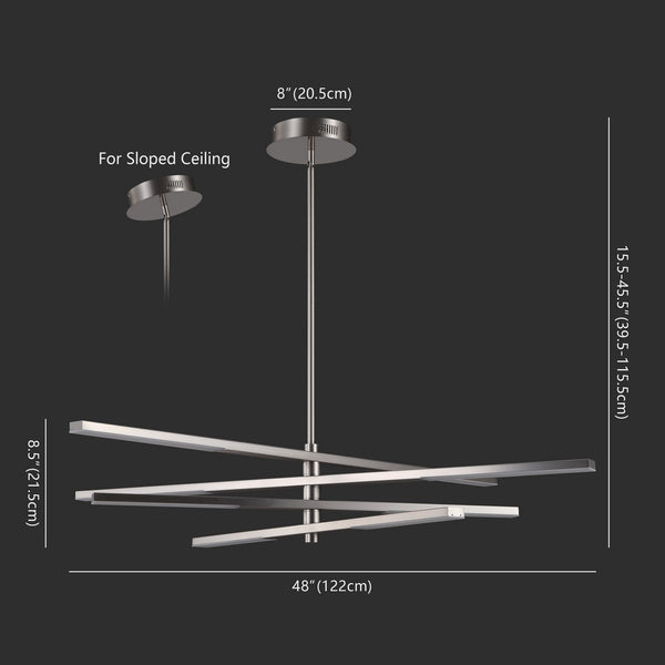 Safavieh Oswalt Adjustable Metal Chandelier Nickel Iron / Aluminum / Acrylic CTL1049A