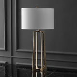 Safavieh Pollyanna Metal Base Table Lamp Antique Brass / White CTL1050A