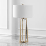 Safavieh Pollyanna Metal Base Table Lamp Antique Brass / White CTL1050A