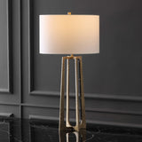 Safavieh Pollyanna Metal Base Table Lamp Antique Brass / White CTL1050A