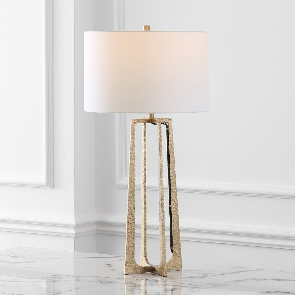 Safavieh Pollyanna Metal Base Table Lamp Antique Brass / White CTL1050A