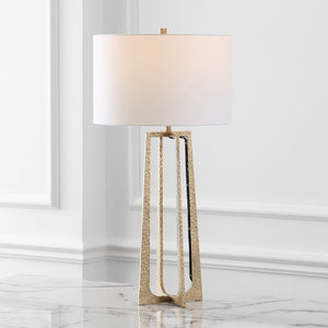 Safavieh Pollyanna Metal Base Table Lamp Antique Brass / White CTL1050A