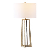 Safavieh Pollyanna Metal Base Table Lamp Antique Brass / White CTL1050A