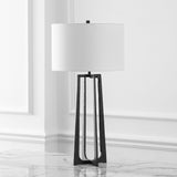 Safavieh Pollyanna Metal Base Table Lamp Black / White CTL1050B