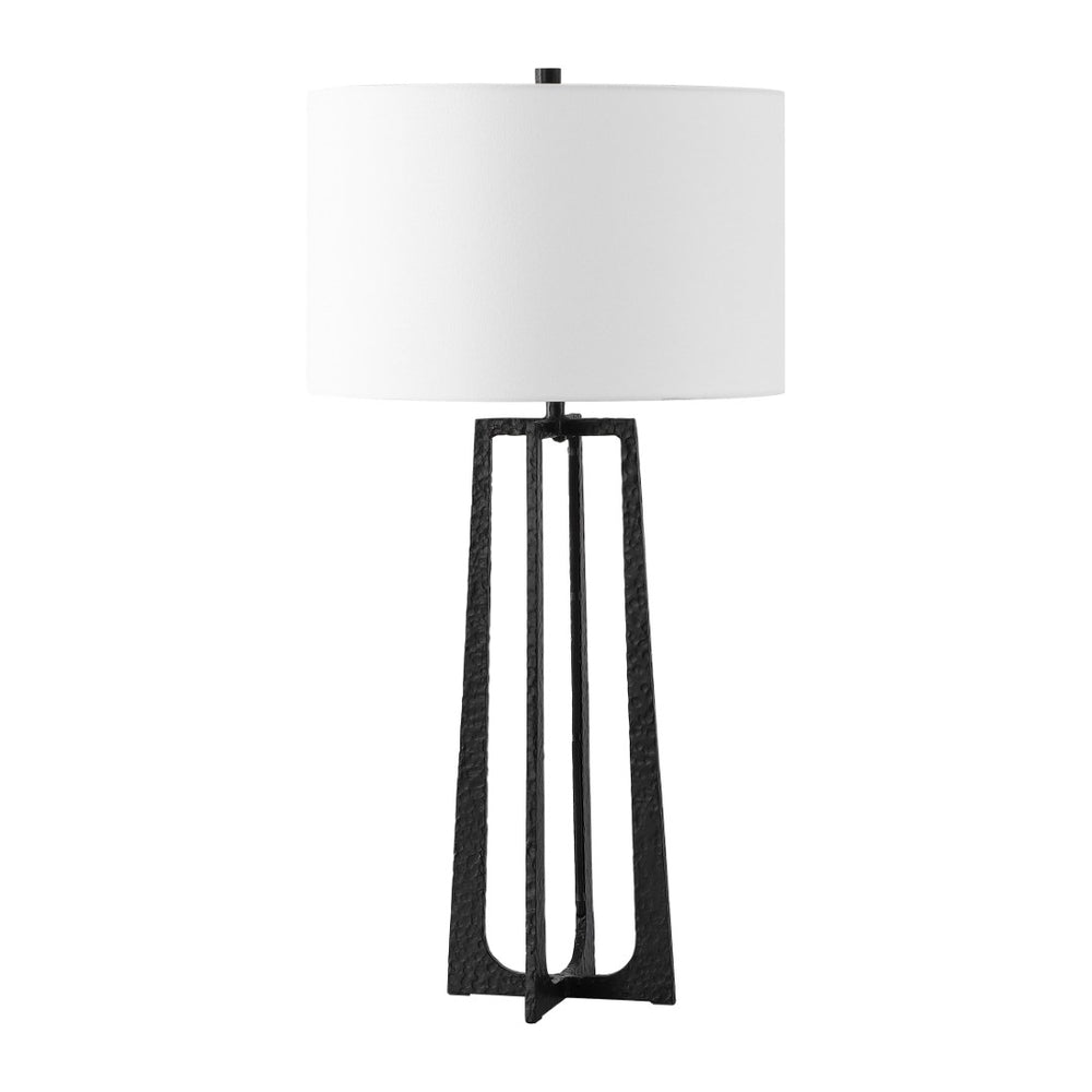 Safavieh POLLYANNA Elegant Metal Base Table Lamp for Timeless Style and Warm Illumination in Any Room Black / White CTL1050B