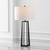 Safavieh Pollyanna Metal Base Table Lamp Black / White CTL1050B