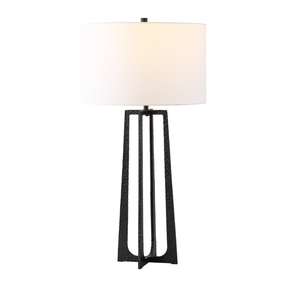 Safavieh POLLYANNA Elegant Metal Base Table Lamp for Timeless Style and Warm Illumination in Any Room Black / White CTL1050B