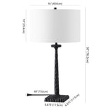 Safavieh Roxalina Metal Base Table Lamp Black / White CTL1051B