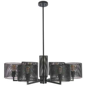 Safavieh ZACHAEUS Metal 6-Light Chandelier – Modern Industrial Design with Adjustable Height for Any Space Black CTL1052A