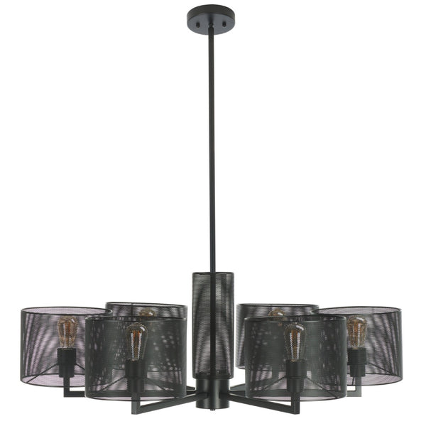Safavieh ZACHAEUS Metal 6-Light Chandelier – Modern Industrial Design with Adjustable Height for Any Space Black CTL1052A