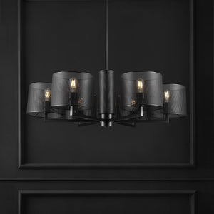 Safavieh Zachaeus Metal 6 Light Chandelier XII23 Black Iron CTL1052A