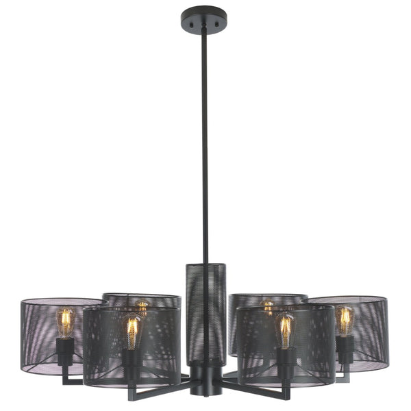Safavieh ZACHAEUS Metal 6-Light Chandelier – Modern Industrial Design with Adjustable Height for Any Space Black CTL1052A