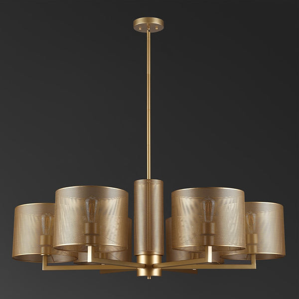 Safavieh Zachaeus Metal 6 Light Chandelier XII23 Gold Iron CTL1052B