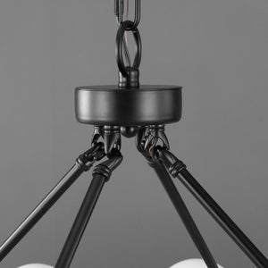 Safavieh Traycee Metal Round Chandelier XII23 Black / White Iron / Glass CTL1053A