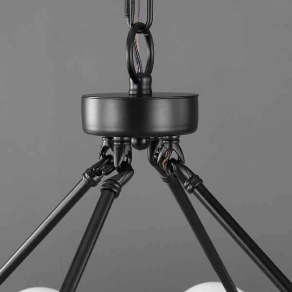 Safavieh Traycee Metal Round Chandelier XII23 Black / White Iron / Glass CTL1053A