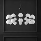 Safavieh Traycee Metal Round Chandelier XII23 Black / White Iron / Glass CTL1053A