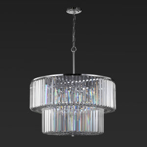 Safavieh Viviann Crystal 2 Tier Chandelier Chrome / Clear Iron / Crystal CTL1054A