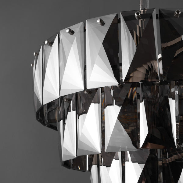 Safavieh Jaylee Crystal 4 Tier Chandelier Nickel / Dark Grey Iron / Crystal CTL1055A