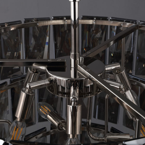 Safavieh Jaylee Crystal 4 Tier Chandelier Nickel / Dark Grey Iron / Crystal CTL1055A