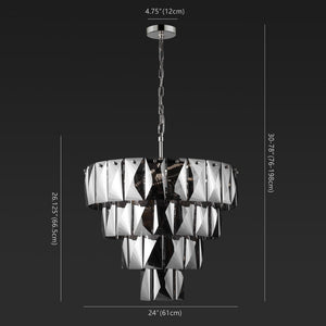 Safavieh Jaylee Crystal 4 Tier Chandelier Nickel / Dark Grey Iron / Crystal CTL1055A