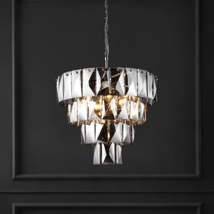 Safavieh Jaylee Crystal 4 Tier Chandelier Nickel / Dark Grey Iron / Crystal CTL1055A