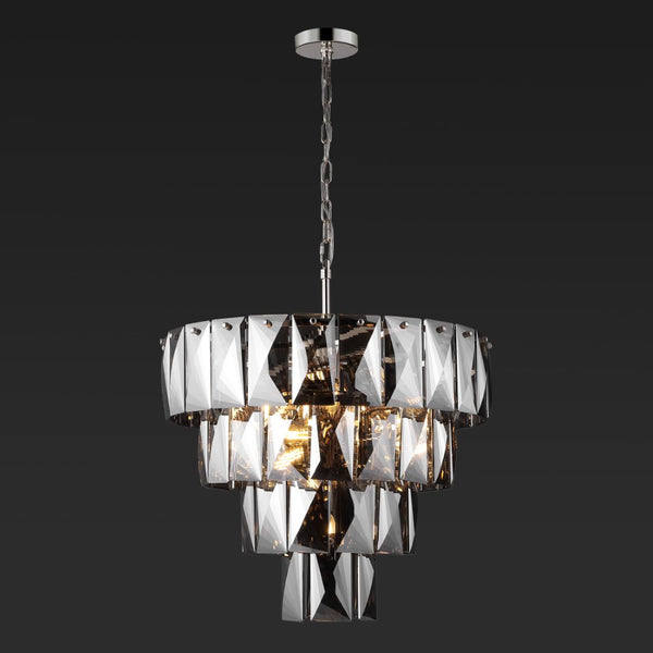 Safavieh Jaylee Crystal 4 Tier Chandelier Nickel / Dark Grey Iron / Crystal CTL1055A