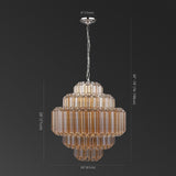 Safavieh Adaline Glass Chandelier XII23 Nickel Iron / Glass CTL1056A