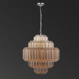 Safavieh Adaline Glass Chandelier XII23 Nickel Iron / Glass CTL1056A