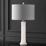 Safavieh Dempsey Alabaster Table Lamp XII23 Nickel / White Iron / Alabaster CTL1059A